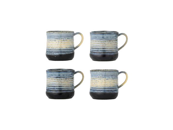 Lot de 4 mugs en grès multicolore Deana