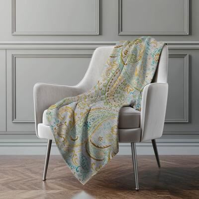 Addison Rugs Premium Machine Washable Paisley Sherpa Throw Blanket