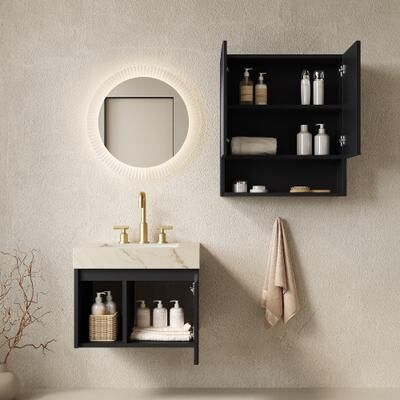 GREATPLANINC Floating Bathroom Vanity and Bathroom Cabinet Combo
