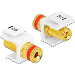 DELOCK Keystone Modul Polklemme > Gewindebuchse rot
