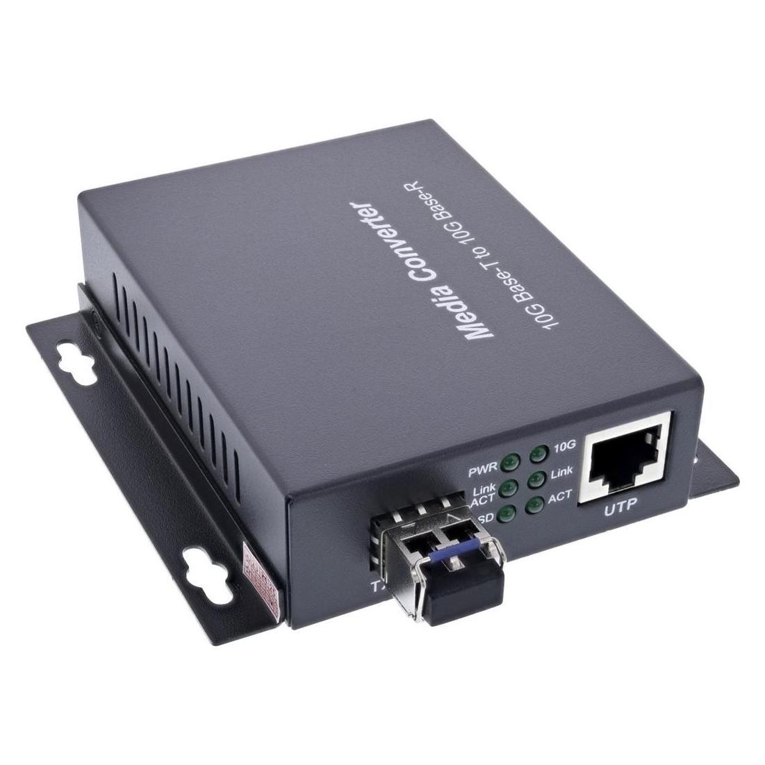 InLine Netzwerk Media Konverter 10Gb/s TP zu SFP+ LWL (für LC Duplex) (66659F)