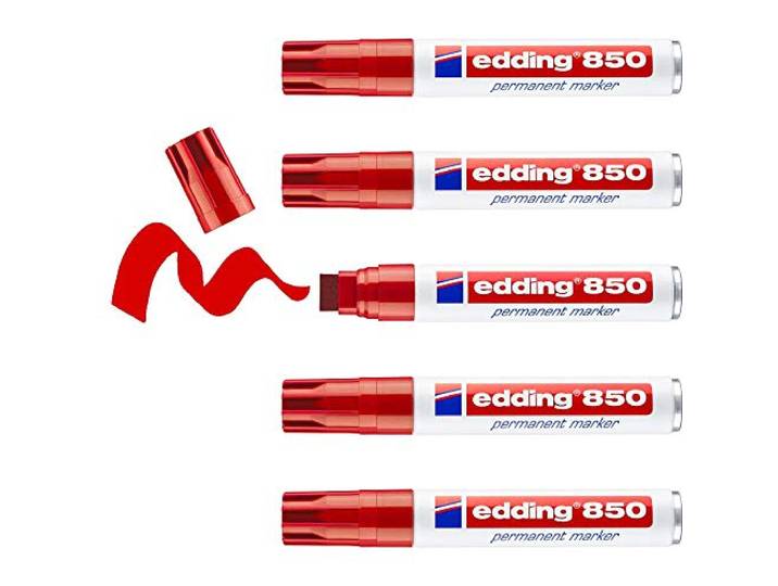 edding 850 permanente marker - groen - schuine punt 5-15 mm - 5 stuks