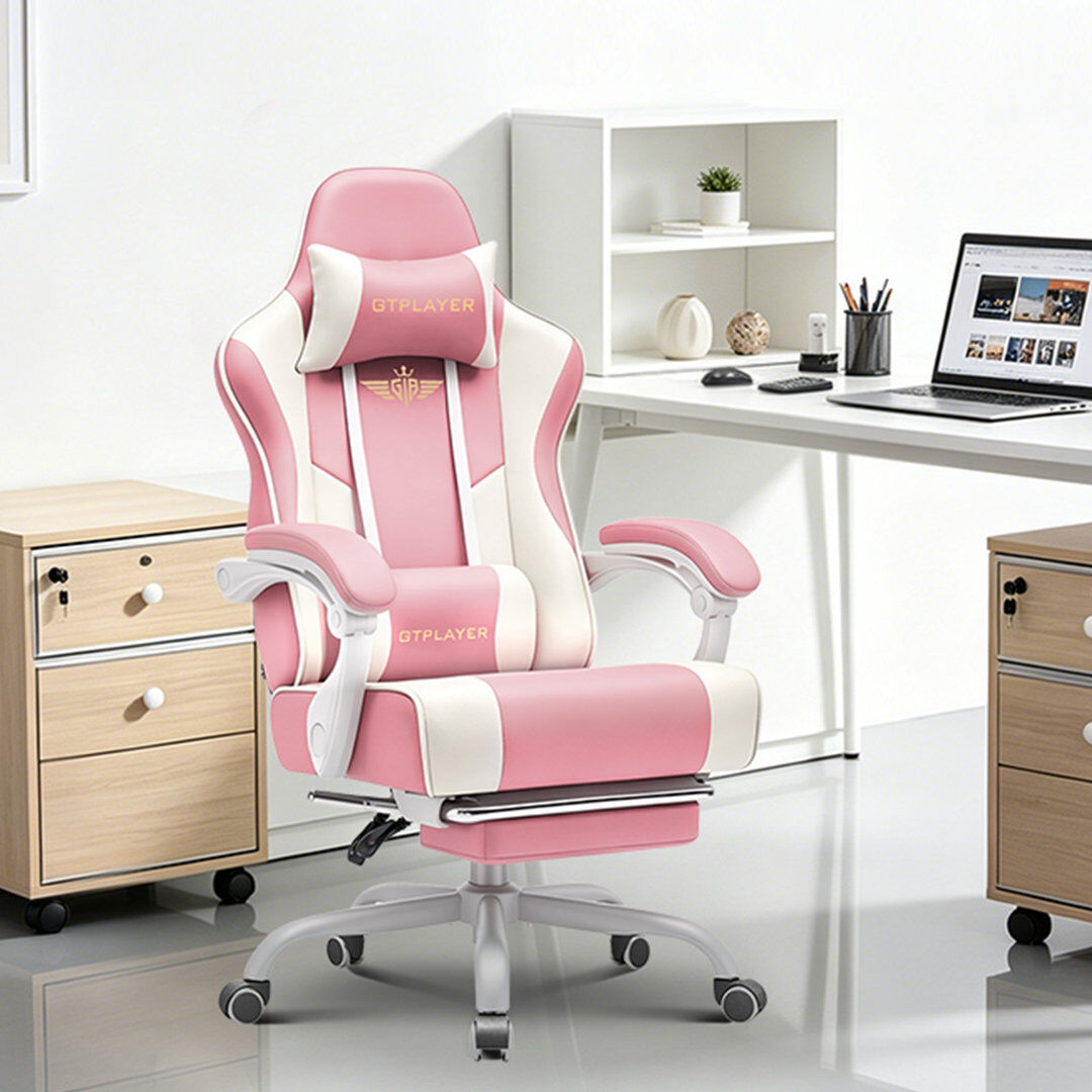 Brayden Studio PC & Racing Game Chair Pink 135cm H X 70cm W X 51cm D