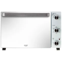 Adler AD 6027 Elektrobackofen 48 L mit Umluft Timer und Drehspieß Weiß