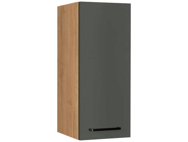 Küchenoberschrank, Grün & Eiche, 30x72x35 cm, Holzwerkstoff, 2 Fächer, Modern, Nobilia