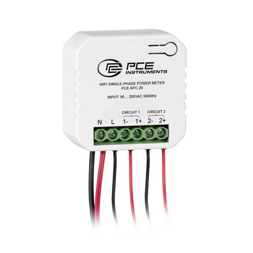 PCE Instruments PCE-SPC 20 |Wechselstrom AC 0 ... 20A Auflösung 0,001A |A2-Kanal-Messung mit Stromwandler |App-Steuerung
