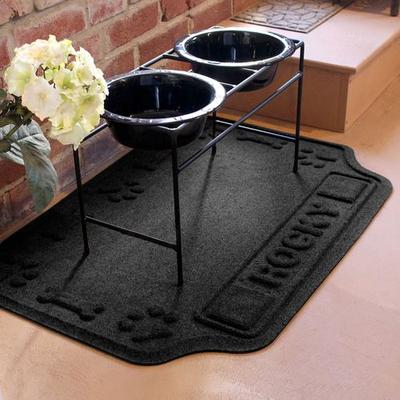 Bungalow Dba Matterly Drool Hog Large Personalized Pet Mat 33 x 22, 33 x 22, Charcoal