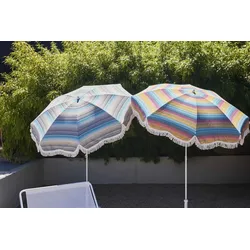 Sonnenschirm RETRO MULTICOLOR mit fransen gelb/multicolor