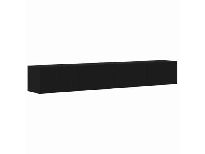 Makastle TV-Wandschrank 2er Set Schwarz 98x31x29,5 cm