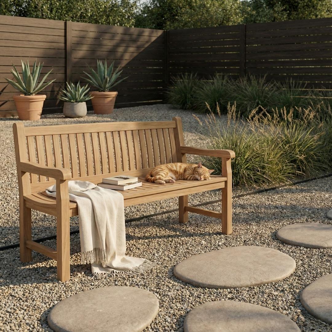 Teakea Balmoral Gartenbank, massive Teakholz, 180 cm, für 4 Personen