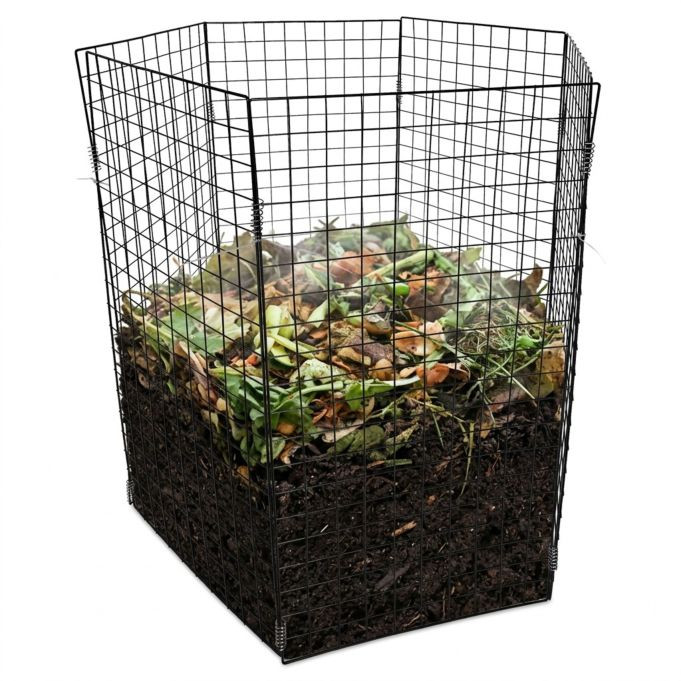 Relaxdays Zeshoekige metalen compostbak