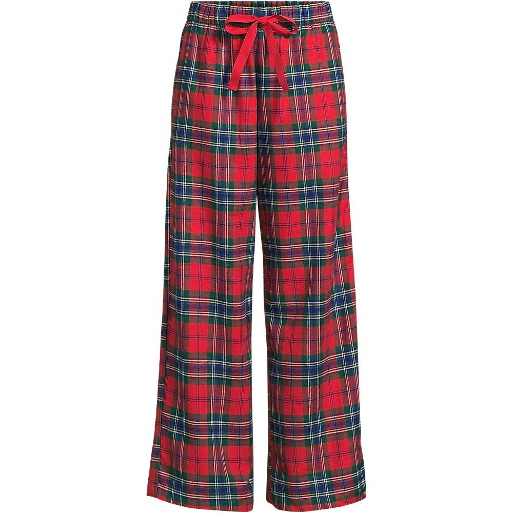 Pyjamahose aus reinem Baumwoll-Flanell für Damen, Damen, size: regular, Rot, Baumwolle, by Lands' End