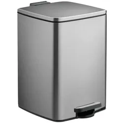 Relaxdays Mülleimer Küche 20 Liter mit Müllbeutel Schwarz,Silber