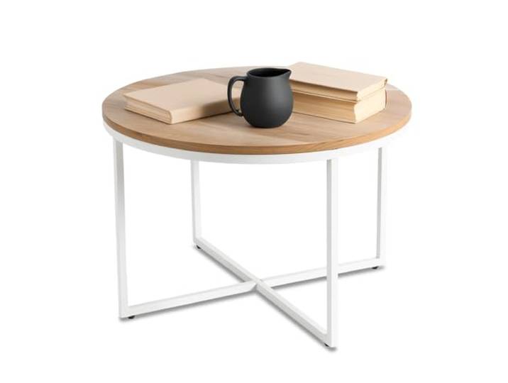 MEBEL ELITE Couchtisch Rund 70 cm x 46,5 cm - Modern Wohnzimmertisch Holzoptik - Sofatisch Rund für Wohnzimmer und Büro - Runder Tisch - Pflegeleicht und langlebig