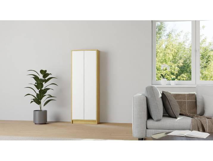 Regalschrank mit Flügeltür Eiche Natur geölt