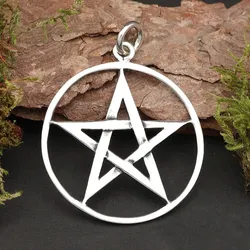 Drachensilber Pentagramm Anhänger Schmuck aus 925 Silber Hexenstern - Silber