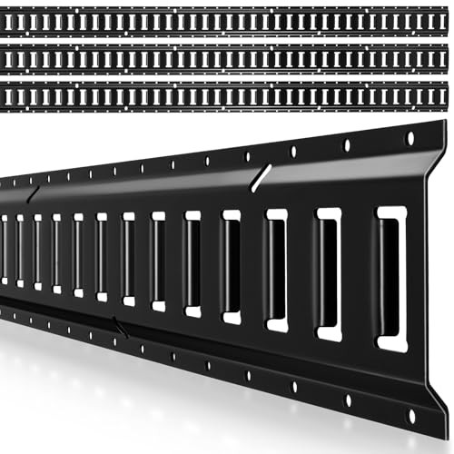 VEVOR E-Track bevestigingsrails set van 4, zwart, 2,3 m