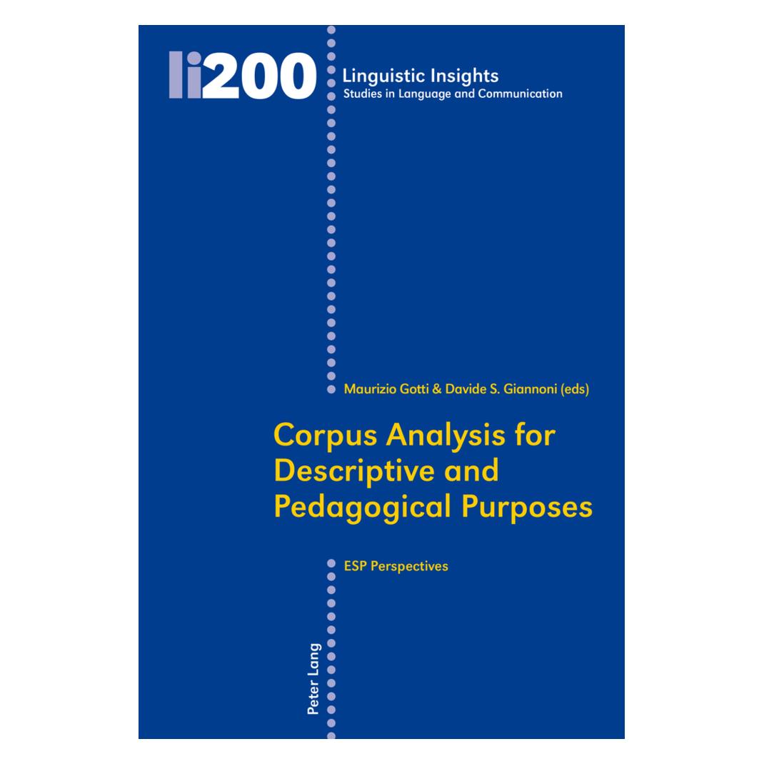 Peter Lang Corpus Analysis for Descriptive and Pedagogical Purposes (Englisch, Softcover, Davide S. Giannoni, Maurizio Gotti) (56030246)