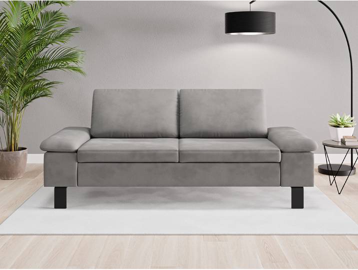 Einzelsofa Rio - Grau (Stahlgrau) - Vintage Velours