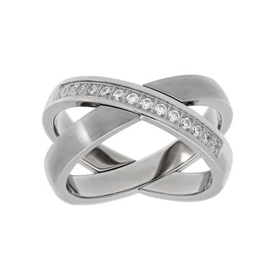 Fingerring TITANIA "Titanring", titanfarben, Fingerringe, Damen, 54, Titan, Fingerring, mit Zirkonia