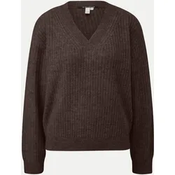 Rippstrick-Pullover Braun S