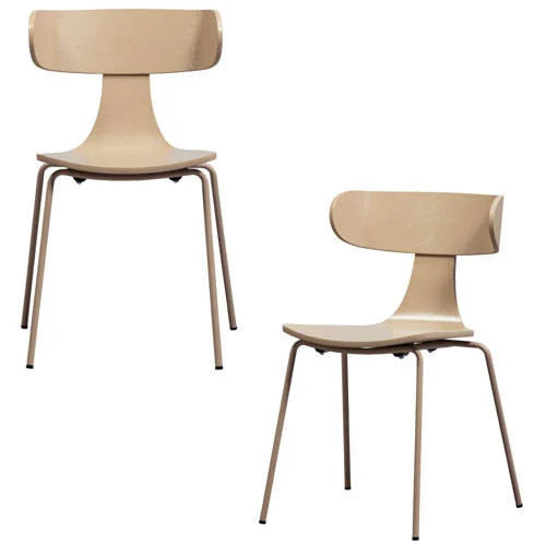 WOOOD Form Eetkamerstoelen - Hout/Metaal - Zand - Set van 2