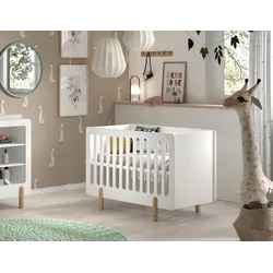 JAXX SMILE Babybett LF 60 x 120 cm, m. verst. Lattenrost, Ausf. MDF weiß lackiert