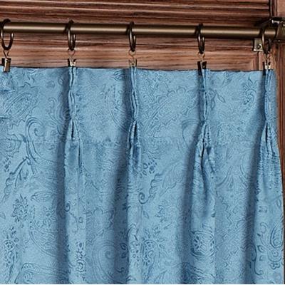Belle Maison(R)/Window Gabrielle Wide Pinch Pleat Curtain Pair, 96 x 84, Federal Blue