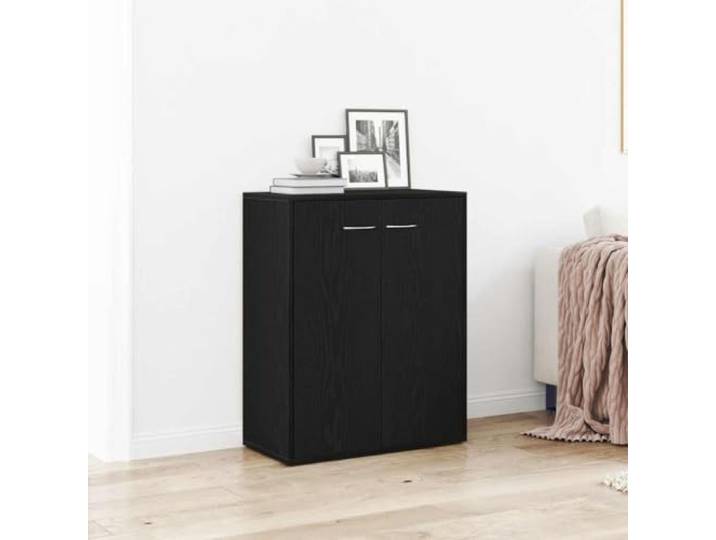 HEFZGDB Sideboard Schwarze Eiche 60x30x75 cm Holzwerkstoff mit großer Tischplatte als langlebiges Sideboard im minimalistischen Design, weißes als Lowboard oder Beistellschrank,