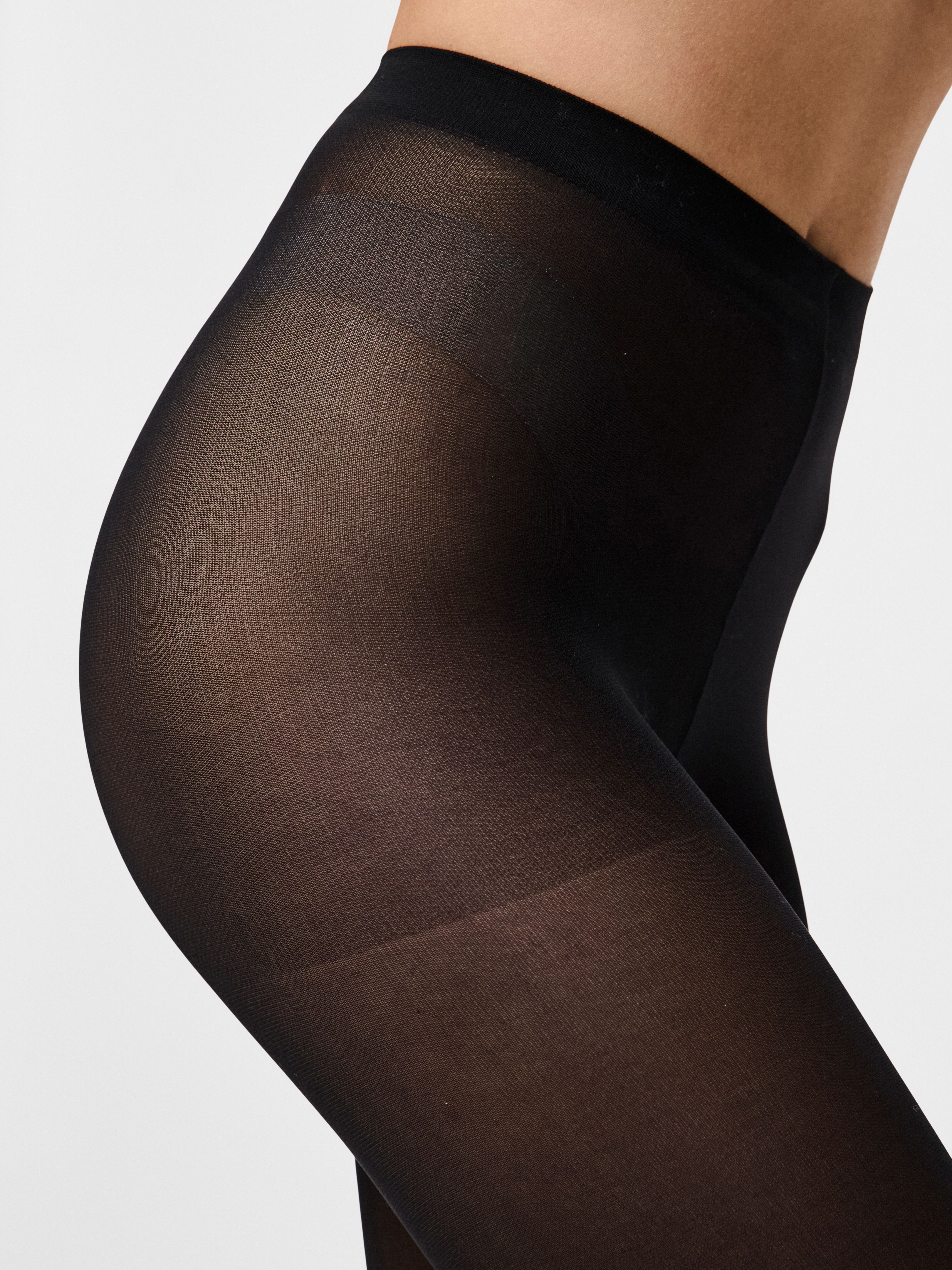 Feinstrumpfhose PIECES "PCNEW NIKOLINE 40 DEN 2 PACK TIGHTS NOOS", Damen, Gr. L (XL), schwarz, Obermaterial: 94% Polyamid, 6% Elasthan, transparent, Strumpfhosen Feinstrumpfhose schwarz L (XL)