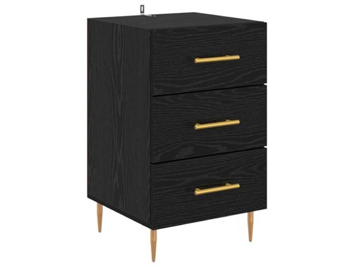 LMTYOENFG Nachttisch 40x40x66cm, Beistelltisch mit 3 Schubladen Eleganter Nachtschrank fürs Schlafzimmer mit robuster Holzwerkstoffplatte und schlanken, kegelförmigen Metallbeinen.