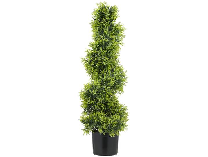 ComfortXL Kunstpflanze De-08590 Spiralform 90 cm im Topf Grün, Kunststoff, 90 cm, Dekoration, Blumen & Blumentöpfe, Kunstpflanzen