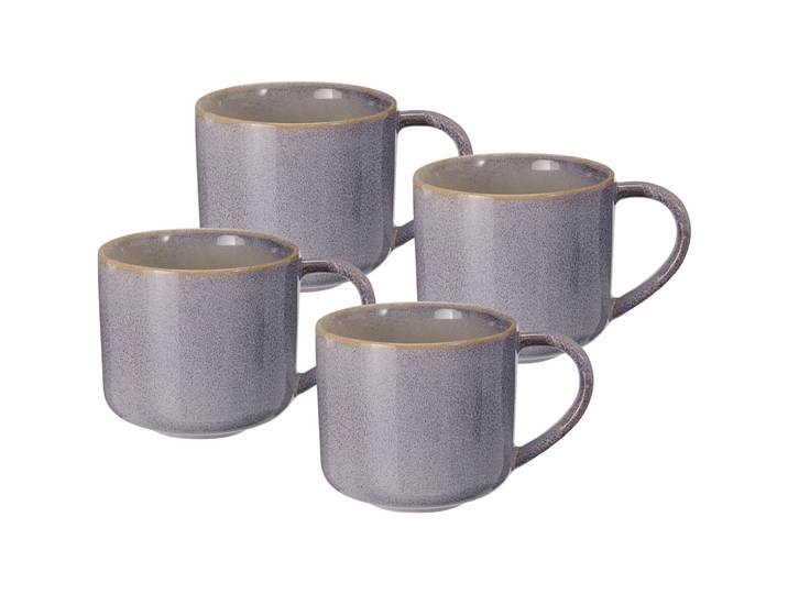4er-Set Steinzeug Becher 332ml, blau