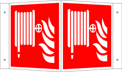 Brandschutzschild Löschschlauch Aluminium (B x H) 200mm x 200mm ISO 7010 1St.