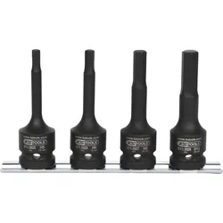 KS Tools 1/2" Kraft-Bit-Stecknuss-Satz, lang, 4-tlg - 515.1105