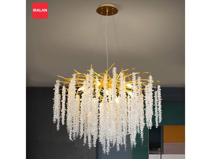 Moderne nouveau lustre en cristal intérieur de luxe cristal pendentif LED lumières salon salle à manger chambre décor suspendus lumières luminaire