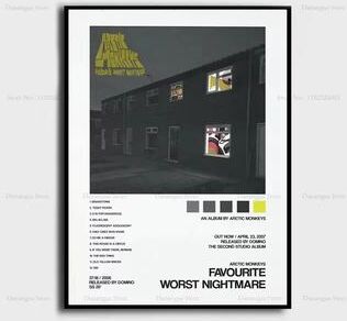Inspired Finds Arctic Monkeys Album Cover Canvas Poster Wall Art For Room Decor arctic Monkeys Minimal Line Art 15.75x23.62in (no Frame)