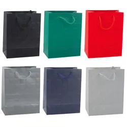 Elegante Geschenktüte mit geprägten Quadraten, 23 x 18 x 10,5 cm
