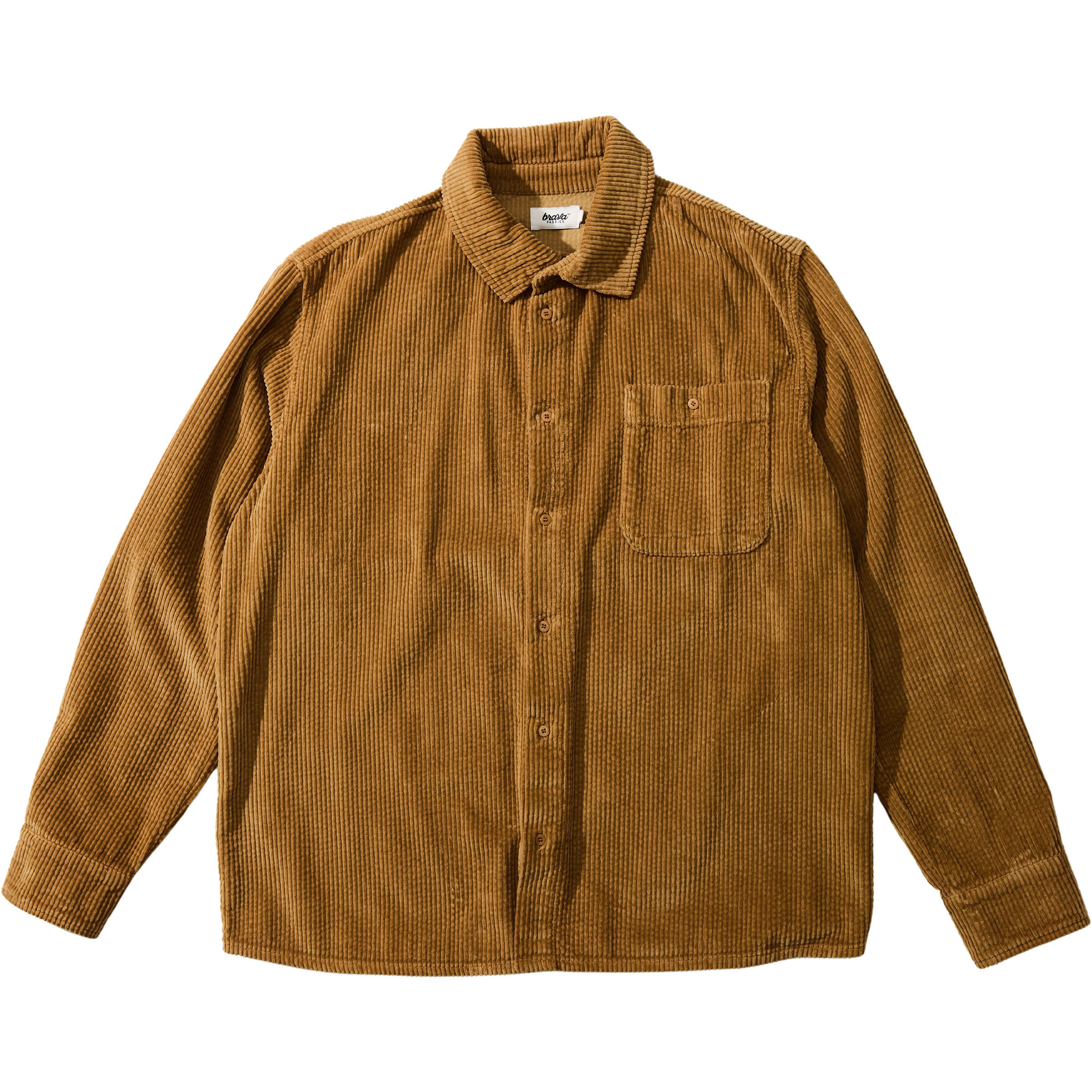 Brava Fabrics Corduroy Herren Hemden braun Größe S Lifestyle Widerstandsfähig