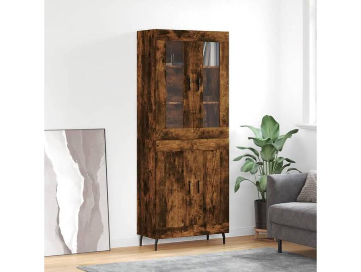 vidaXL Highboard, Highboard Räuchereiche 69,5x34x180 cm Holzwerkstoff