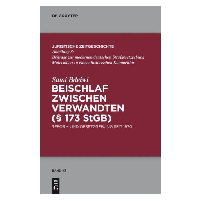 De Gruyter Bdeiwi:Beischlaf zwischen Verwandten. (Deutsch, Hardcover, Sami Bdeiwi) (67763349)