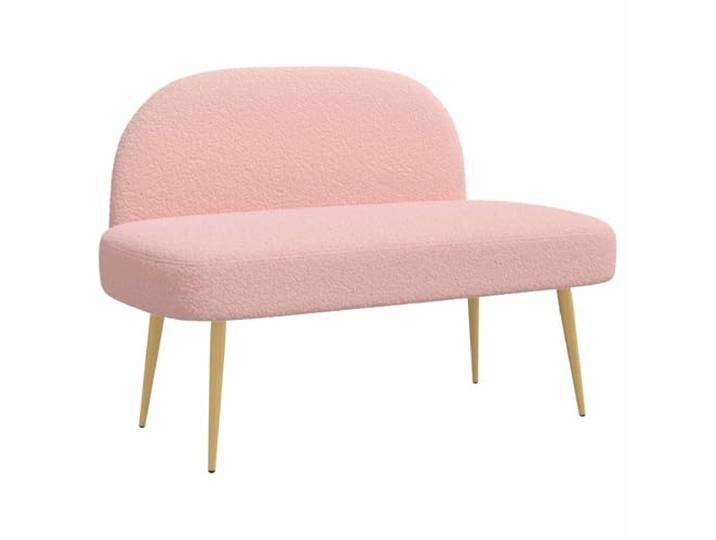 hliofuir Gepolsterte Bank mit Rückenlehne 110x60x76 cm Bouclé Rosa Weicher Sitzkomfort mit strukturiertem Stoffbezug und stabilen Metallbeinen für Flur, Schlafzimmer oder Wohnbereich.