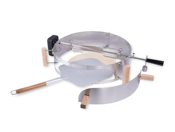 Grillplattenaufsatz Grillaufsatz Komplettpaket XL, Ø 47 cm , silber (grau), Backbleche, Grillplattenaufsatz