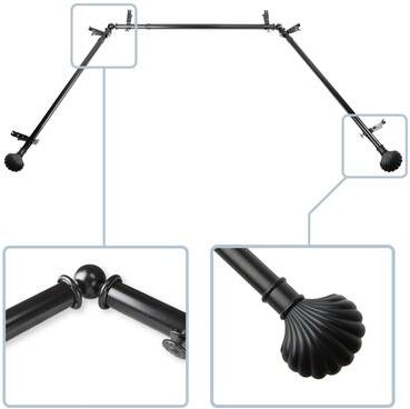 "InStyleDesign Husk 13/16"" Bay curtain rod 20""-36"", 38""-72"""