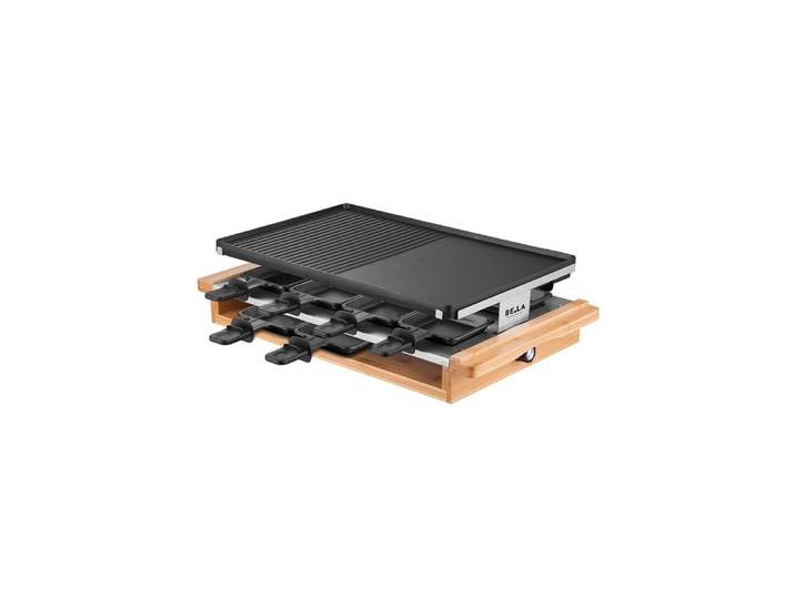 Raclette Berger Lanz Bamboo 8 Personen , schwarz (braun, schwarz), Raclettes, Kompakter Raclettegrill für gemütliche Abende, Raclette