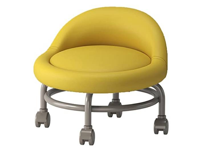 JFGCTYHXY Hocker mit Rollen, Roller Seat Kurze Rollfußhocker mit universellen Lenkrollen Kleine(Yellow)