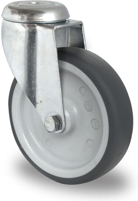 CASCOO Roulette pivotante à trou central ø 100 mm Série P2T2 à palier lisse (HAH15C0100P2T2P0N)