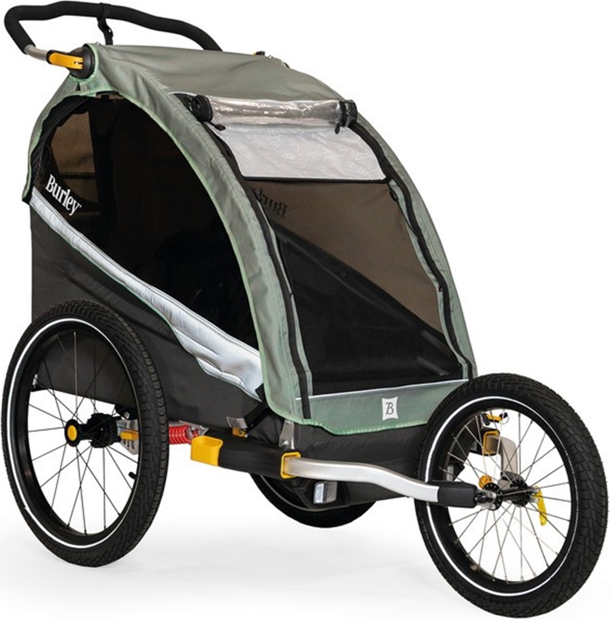 Burley Fahrrad-Kinder-Anhänger D'Lite X Single, sage green/ carcoal grey