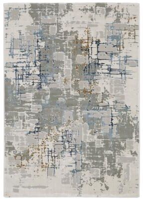 Style Haven Emery Industrial Abstract Grey/ Blue Mixed-Pile Area Rug
