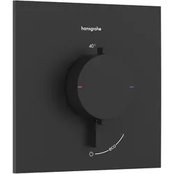Hansgrohe Ecostat Comfort E Thermostat Unterputz, mattschwarz, 1 Verbraucher, Temperatur- und Volumensteuerung
